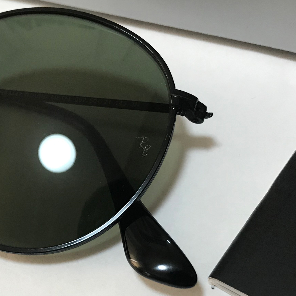 [新品付屬品完備☆送料込み] RayBan レイバン ROUND METAL ラウンドメタル サングラス ブラック Black RB3447