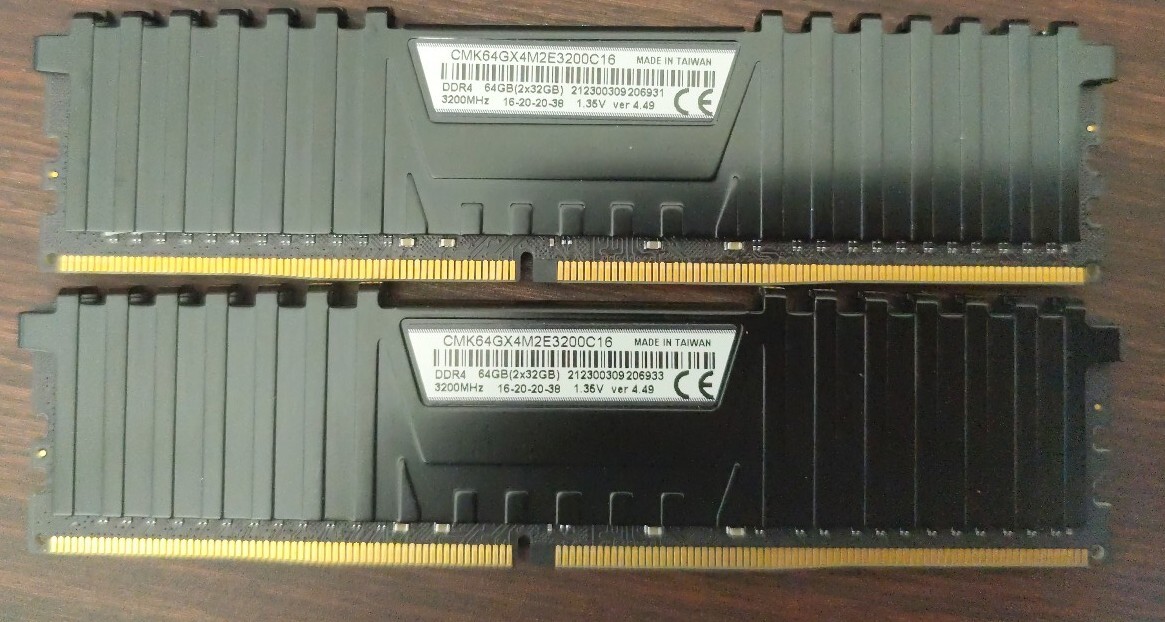動作未確認　DDR4　3200MHz 64GB(2x32GB) 保証なし