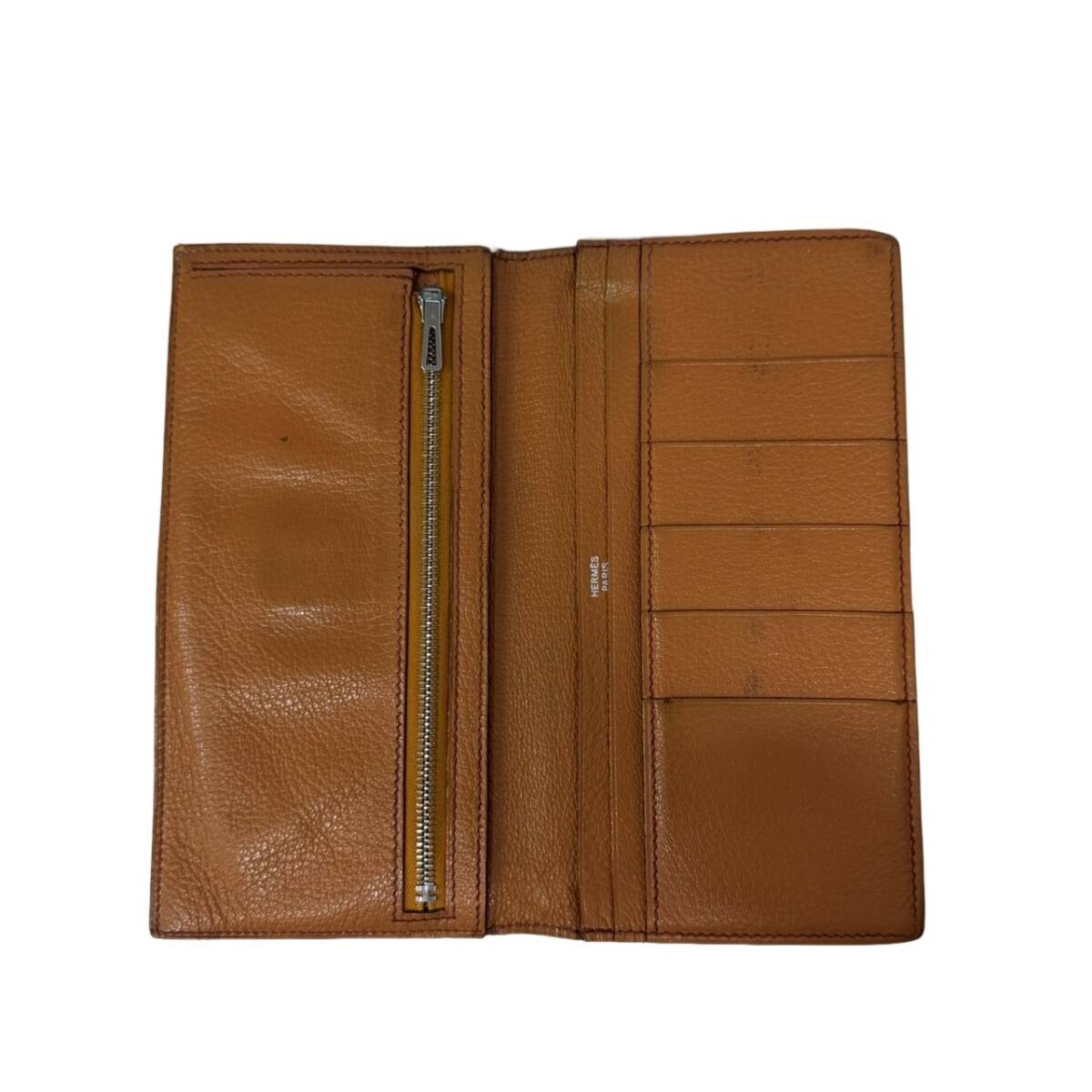 HERMES エルメス ベアンスフレ ブラウン オーストリッチ 長(zhǎng)財(cái)布 メンズ 【中古】 12505K227