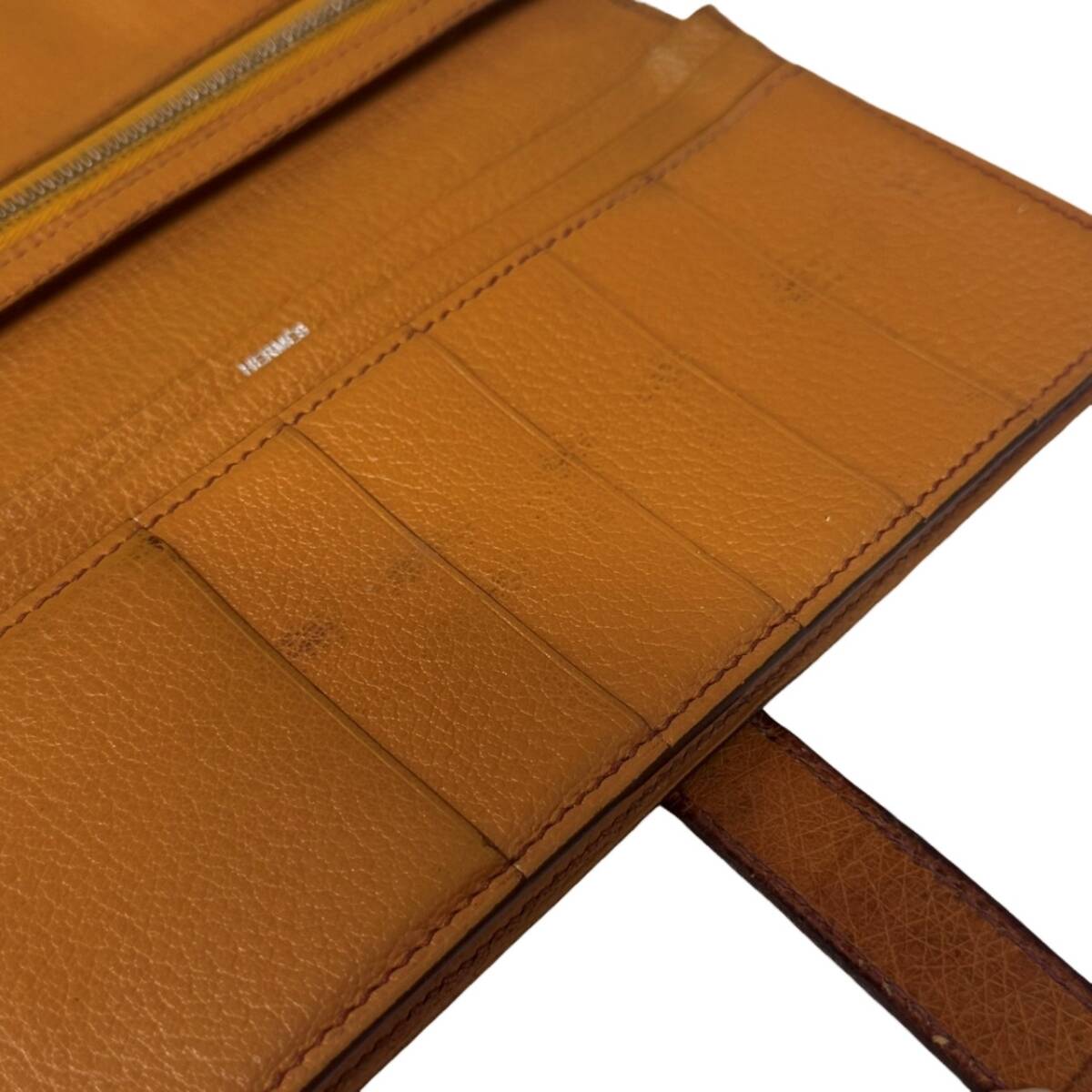 HERMES エルメス ベアンスフレ ブラウン オーストリッチ 長(zhǎng)財(cái)布 メンズ 【中古】 12505K227
