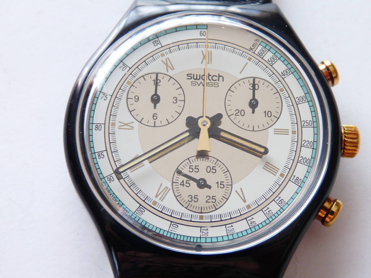 未使用電池交換済 稼働中 スウォッチ Swatch 1992年モデル クロノ COLOSSAL 品番SCB109_画像2
