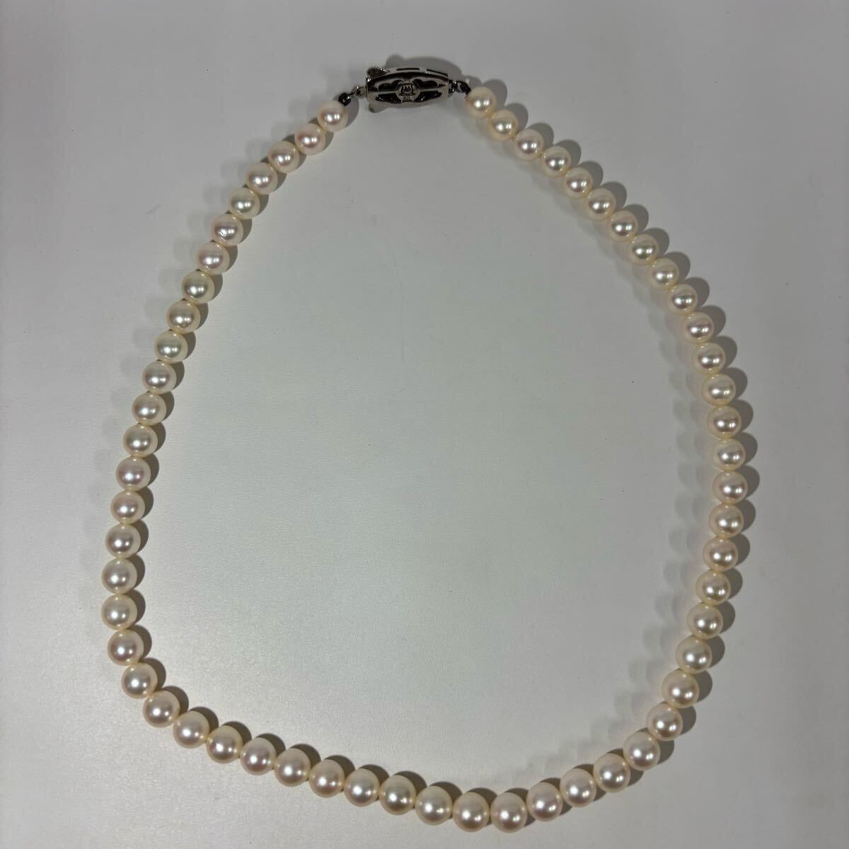 MIKIMOTO ミキモト パールネックレス 6mm 総重量約22.15g パール 本真珠 真珠 ネックレス silver刻印　約39cm