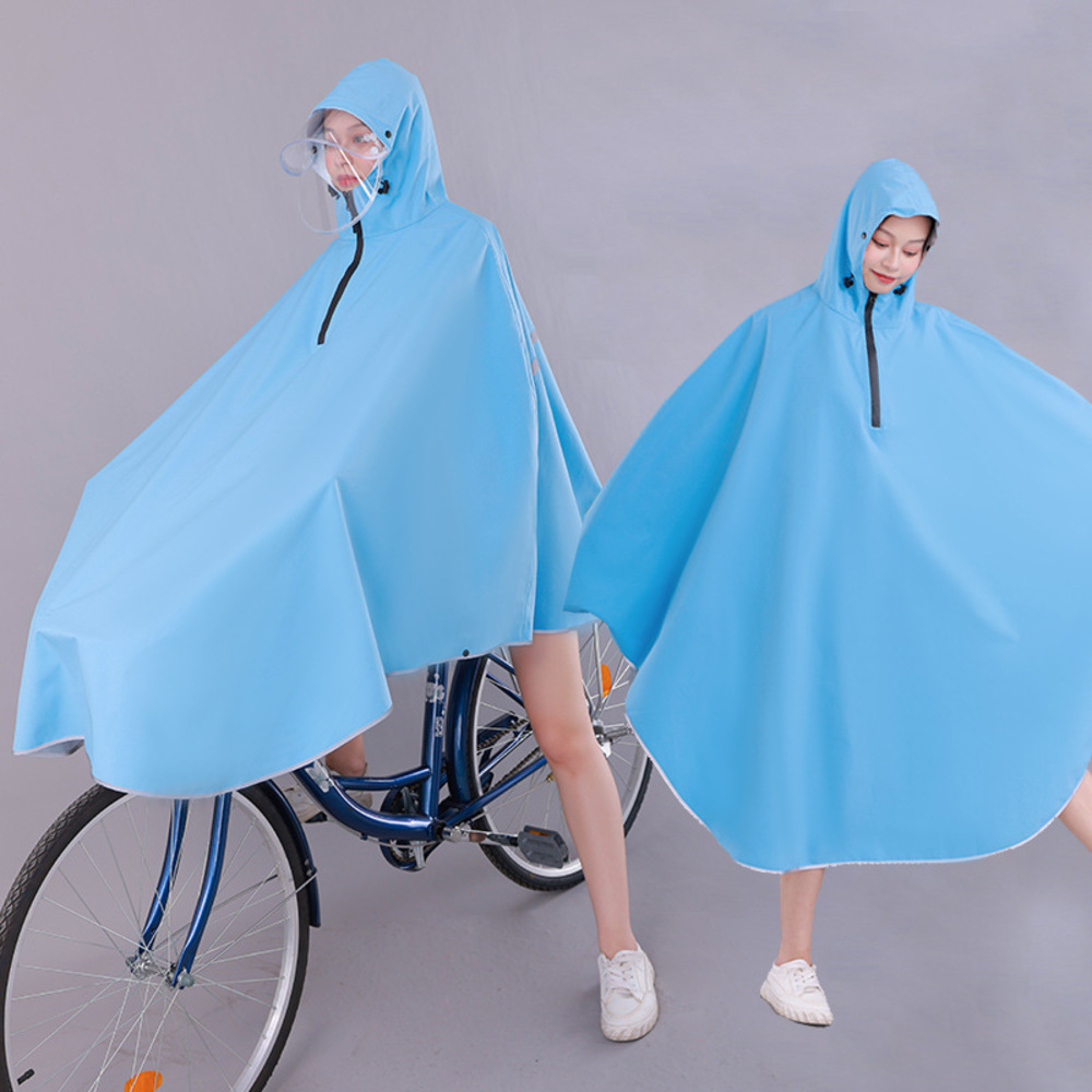 ☆ スカイブルー ☆ レインポンチョ おしゃれ pmyrainpoc003 レインポンチョ レインコート 自転車 レイン ポンチョ バイザー レインウェア