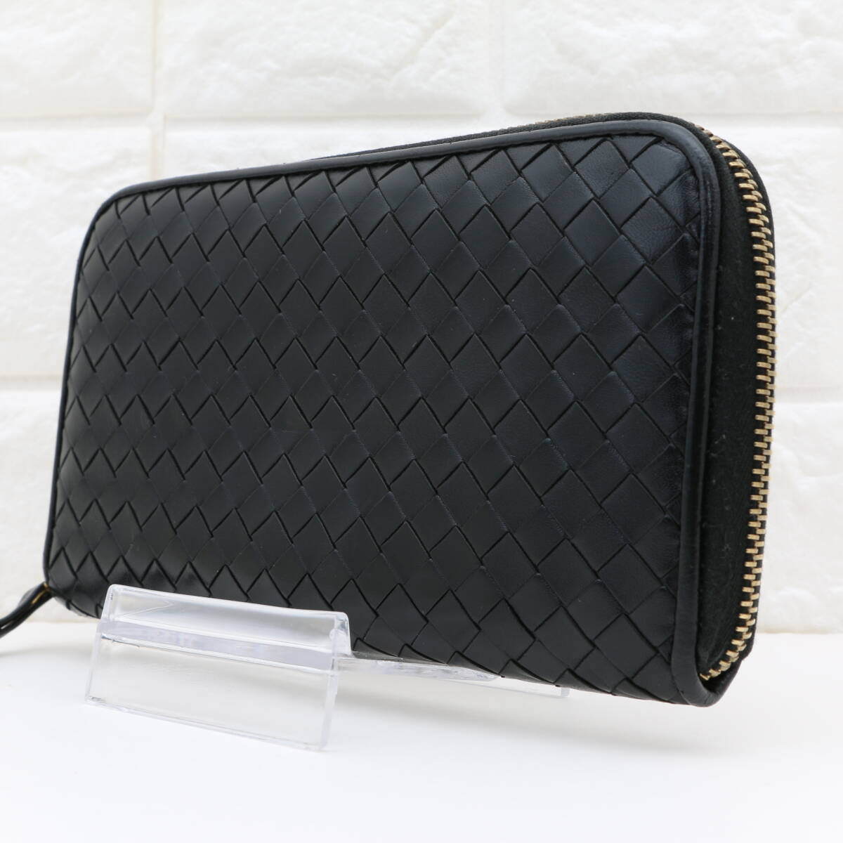 BOTTEGA VENETA ボッテガヴェネタ イントレチャート 長(zhǎng)財(cái)布 ジップ レザー 本革 メンズ ブラック 黒 ラウンドファスナー ウォレット