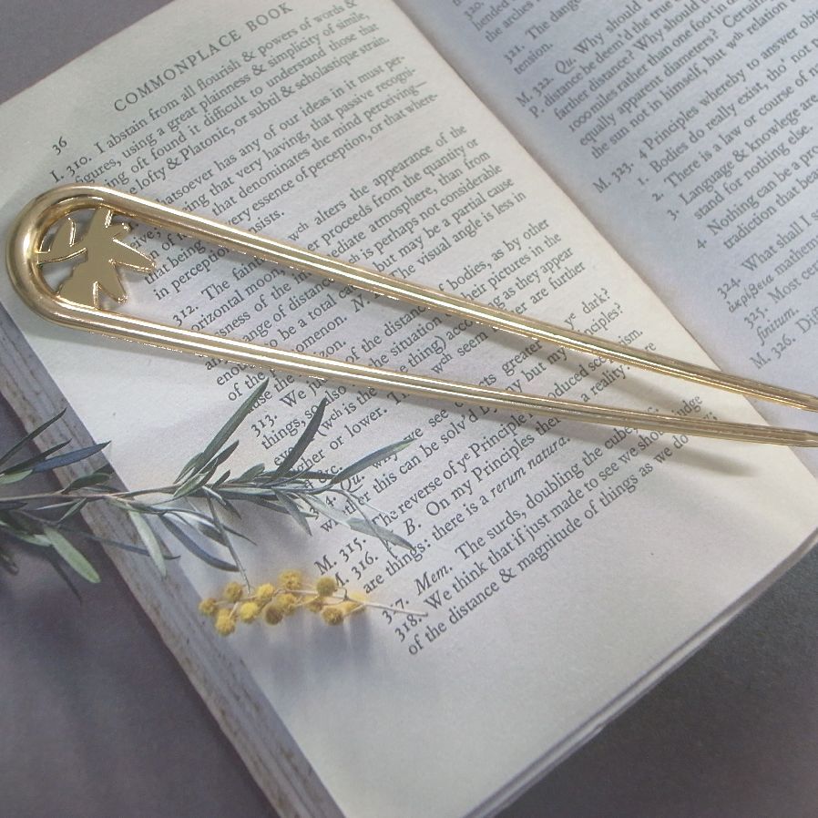 LEAF CLUB ♪簪 かんざし U字コーム コーム ヘアアクセ 笹の葉 笹 竹 葉 葉っぱ グリーン/緑 ゴールド/金_画像6