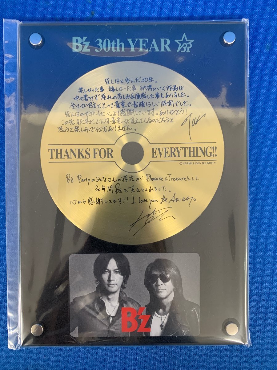 ★５７―００３★B'zグッズ　B‘z 30th Year ファンクラブ限定30周年記念プレート 未開封 コレクション ディスプレイ 記念品 [60]