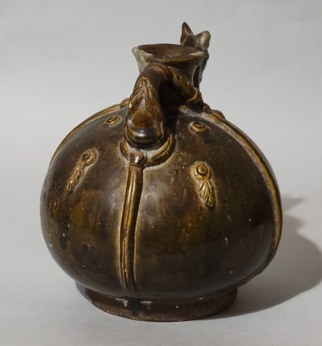 古美術(shù)柳　クメール 褐釉 馬形小壺二點(diǎn) コレクター舊蔵品