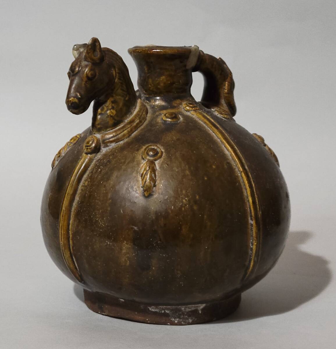 古美術(shù)柳　クメール 褐釉 馬形小壺二點(diǎn) コレクター舊蔵品