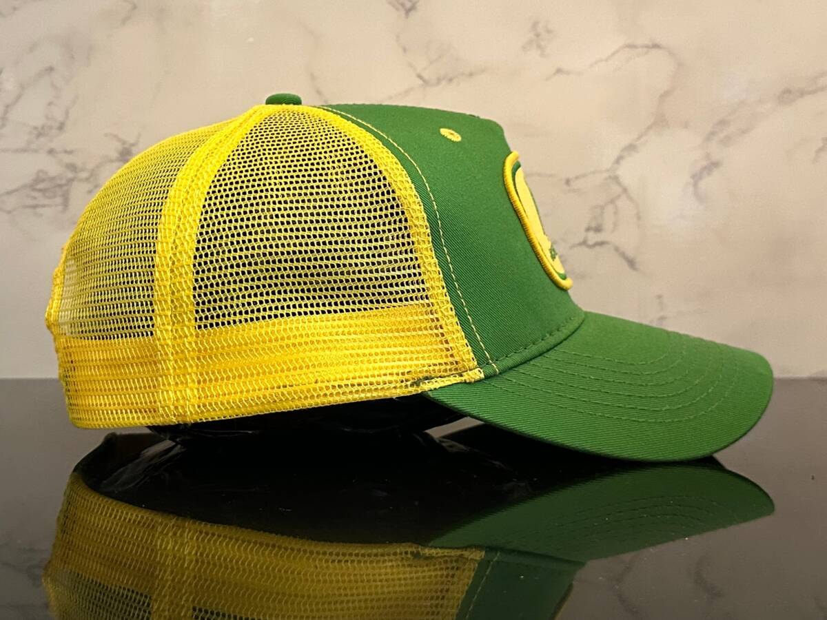 【未使用品】444ZA クール★JOHN DEERE ジョン?ディア キャップ 帽子 CAP クールなグリーンとイエローのメッシュ素材！《FREEサイズ》