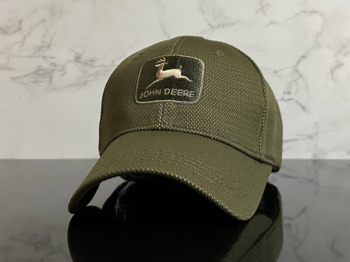 【未使用品】352ZF 訳あり★JOHN DEERE ジョン?ディア キャップ 帽子 ファンにも嬉しいオリーブグリーンのクールデザイン《FREEサイズ》