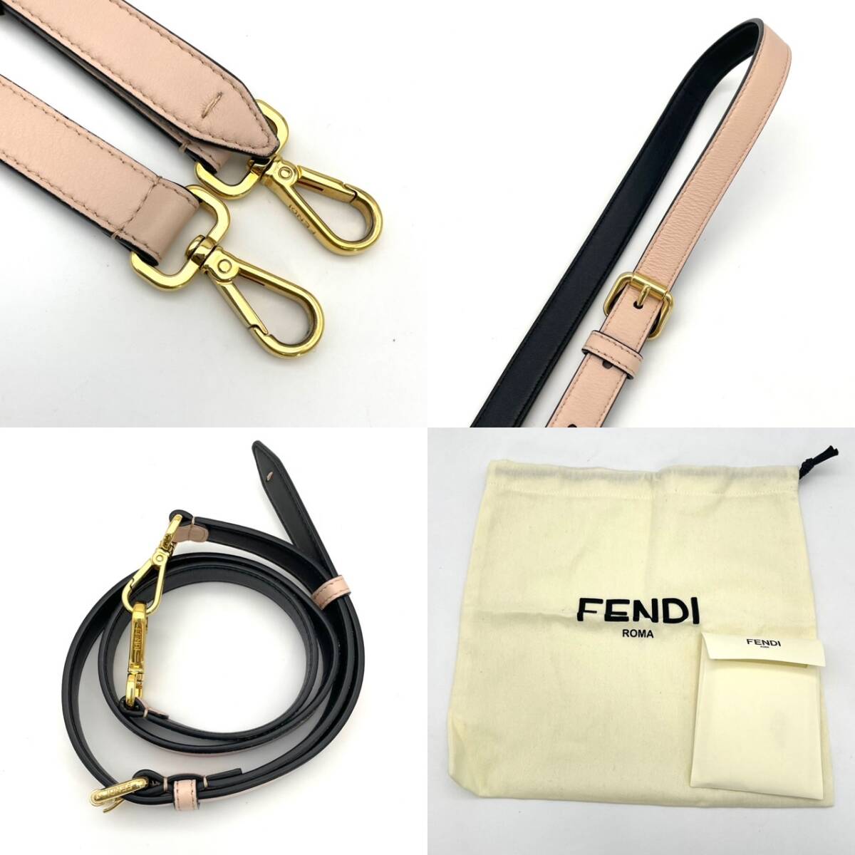フェンディ FENDI ショルダーバッグ ポシェット 巾著バッグ レザー ピンク 7-2-864