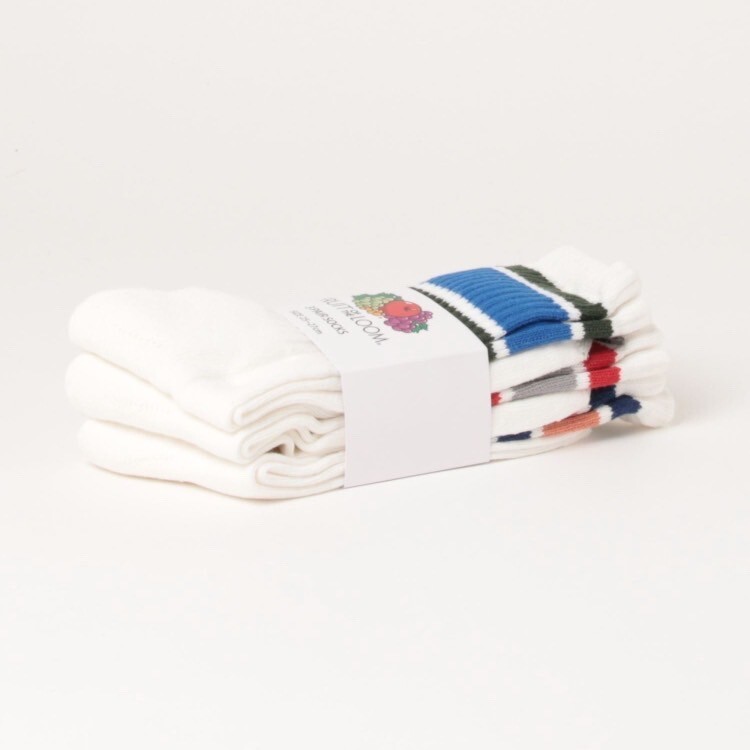 新品 フルーツオブザルーム クルー丈 ラインソックス A柄 3足 23-25cm FRUIT OF THE LOOM 70079200 ライン 3PAIR SOCKS 靴下