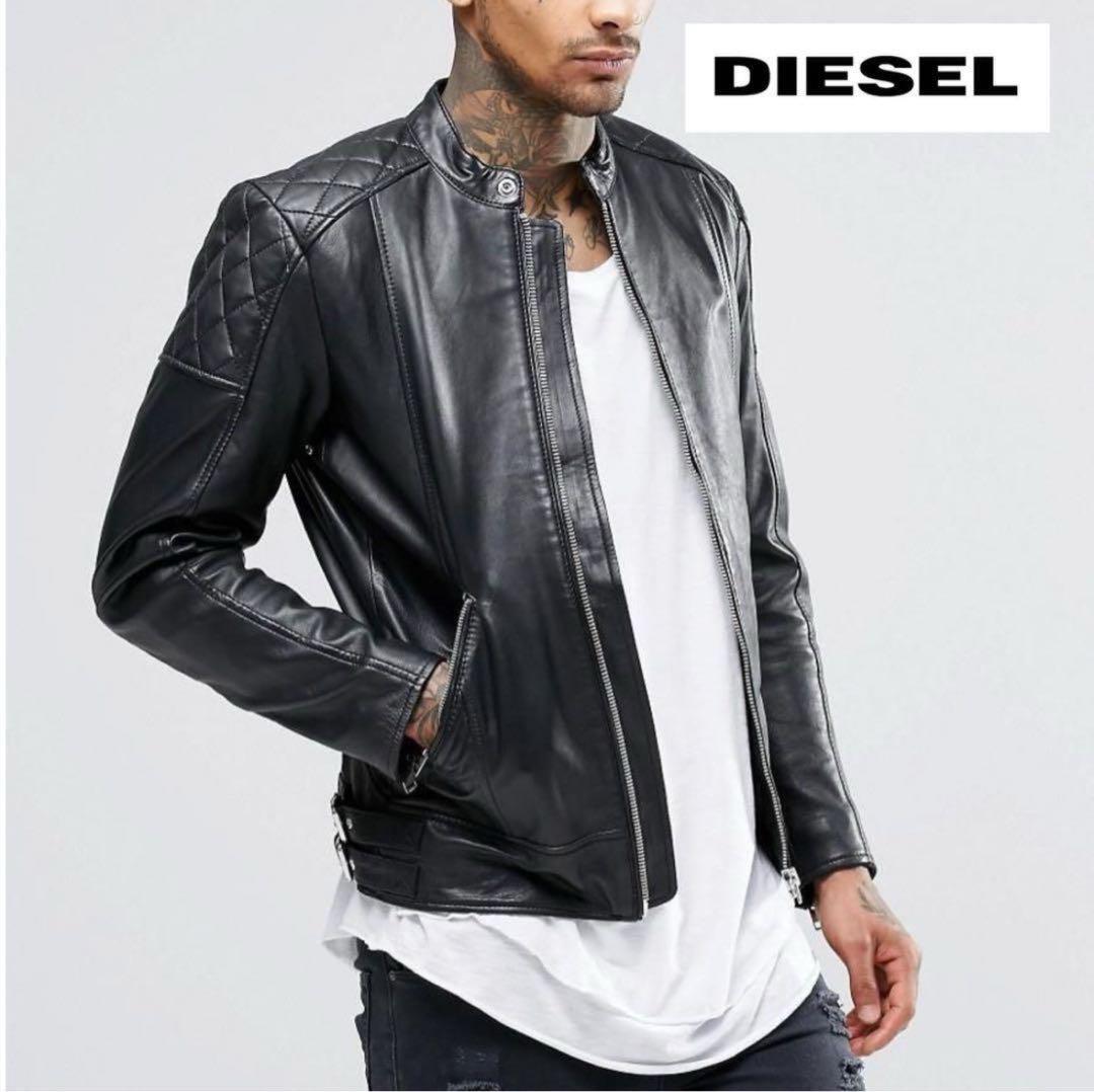 送料無料 DIESEL ディーゼル 本革 ラムレザー シングル 送料無料 DIESEL ディーゼル 本革 ラムレザー シングル