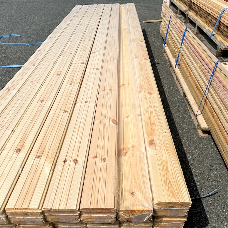 《店頭引取り限定特価》天井?壁材　パネリング　12×120×3,600mm（パイン）728kg【未使用アウトレット品】254枚