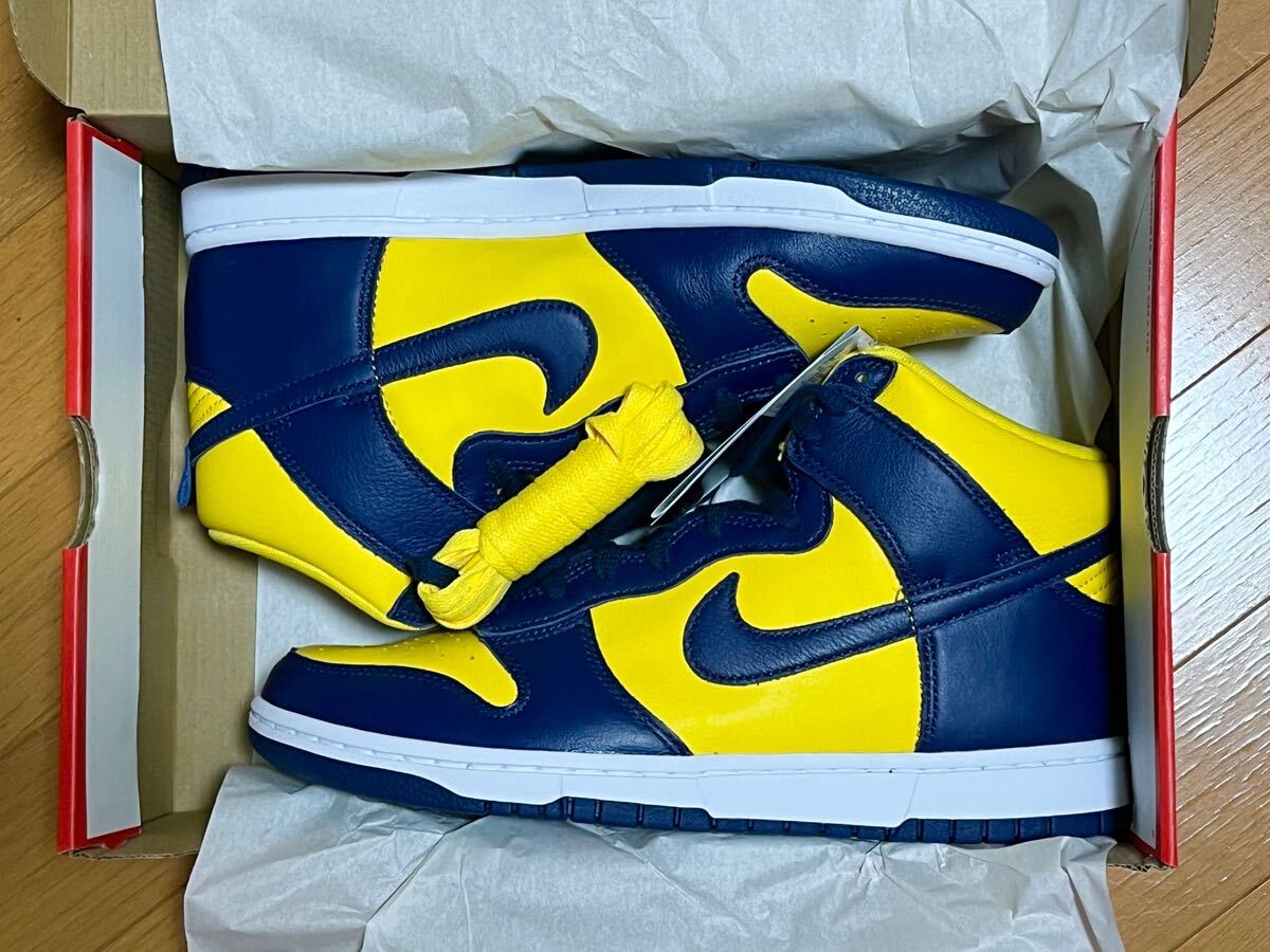 新品！NIKE DUNK HIGH RETRO SE (US9.5 , 27.5cm) VARSITY MAIZE/MIDNIGHT NAVY ナイキ ダンク 紺黄 ミッドナイトネイビー HF3143 700_画像7