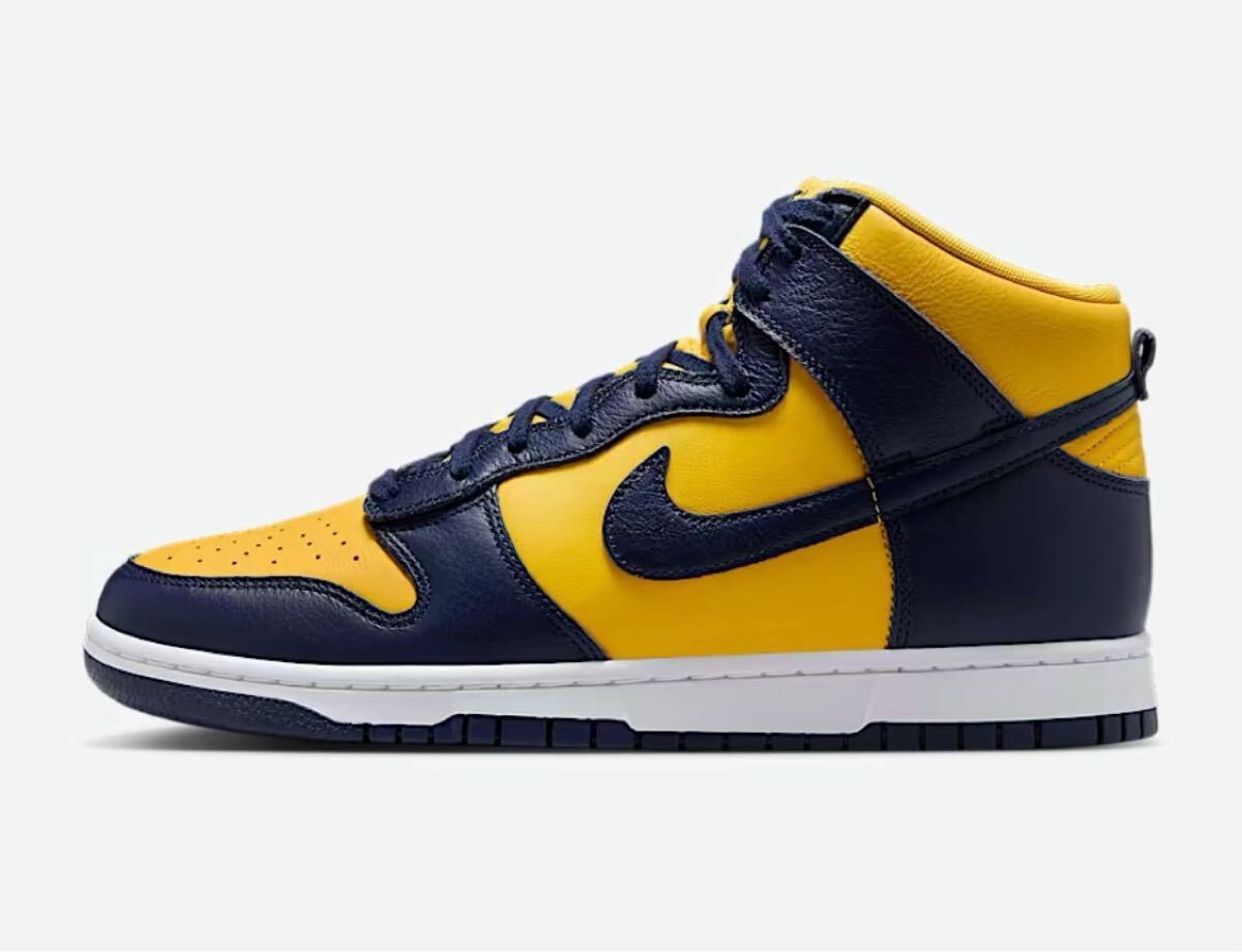 新品！NIKE DUNK HIGH RETRO SE (US9.5 , 27.5cm) VARSITY MAIZE/MIDNIGHT NAVY ナイキ ダンク 紺黄 ミッドナイトネイビー HF3143 700_画像2