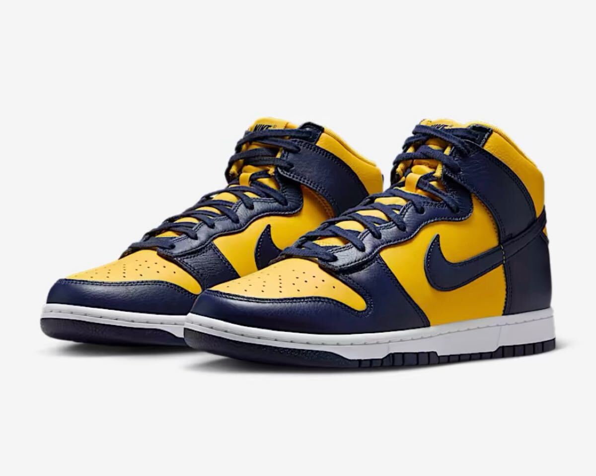新品！NIKE DUNK HIGH RETRO SE (US9.5 , 27.5cm) VARSITY MAIZE/MIDNIGHT NAVY ナイキ ダンク 紺黄 ミッドナイトネイビー HF3143 700_画像1