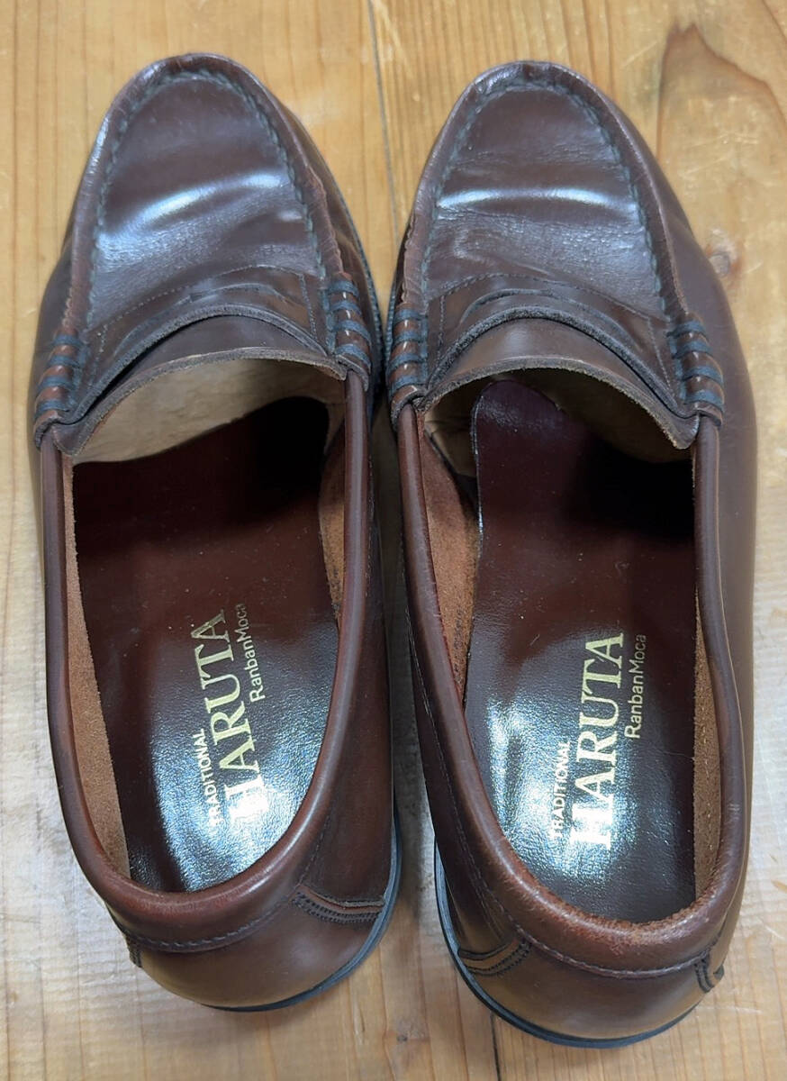 USED HARUTA ローファー ブラウン(24.5cm EEE／本革)　