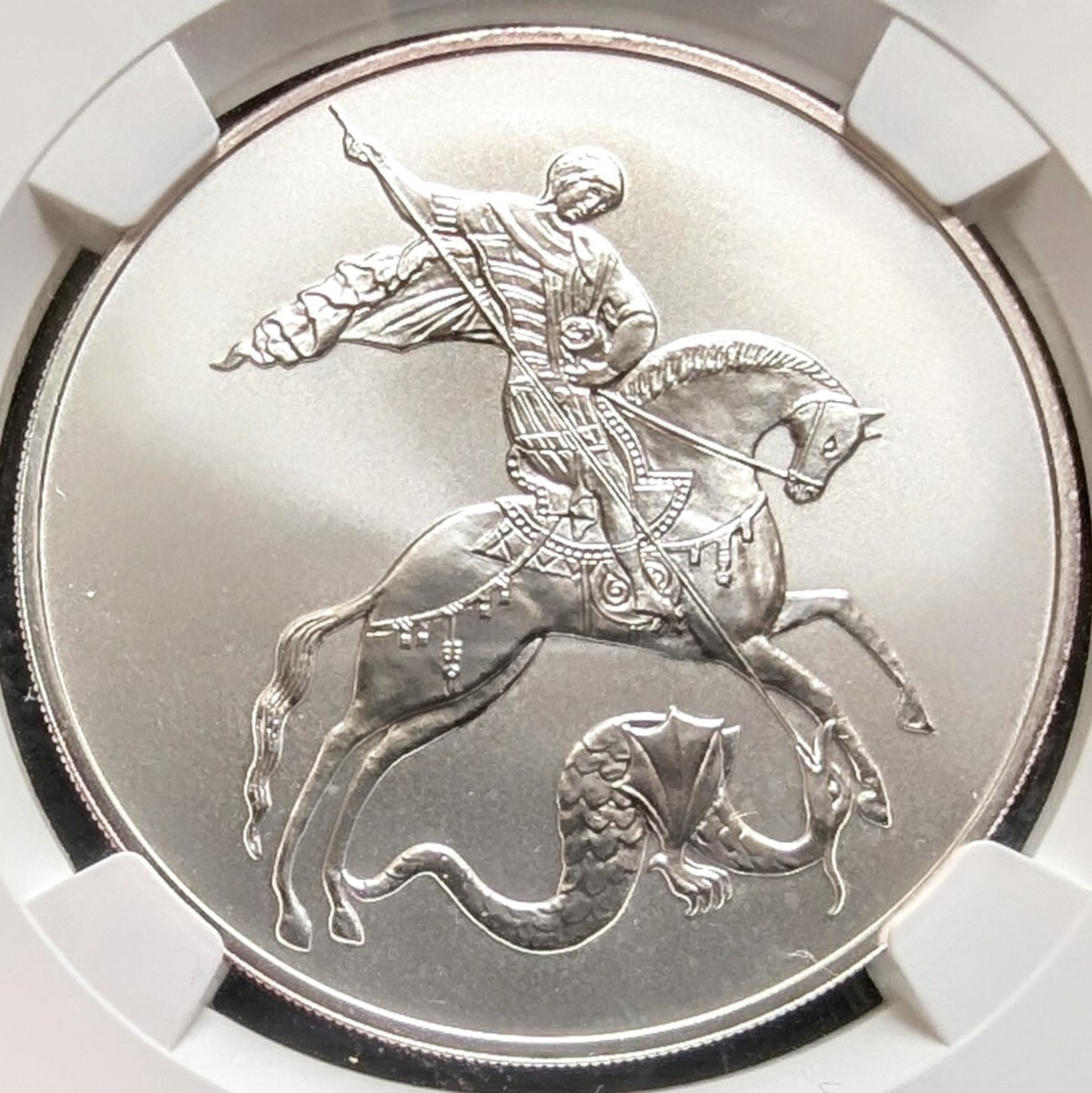 ☆1円スタート 銀貨 2010年 ロシア 双頭の鷲 セントジョージの