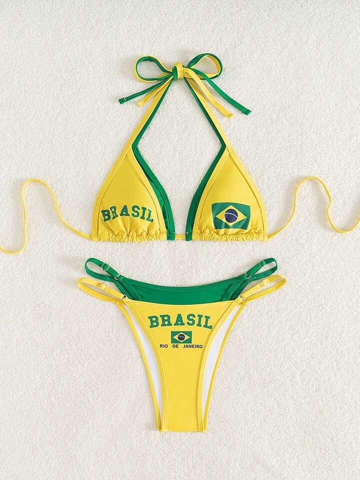 ブラジリアンビキニ　ブラジル柄　S　クリーニング済