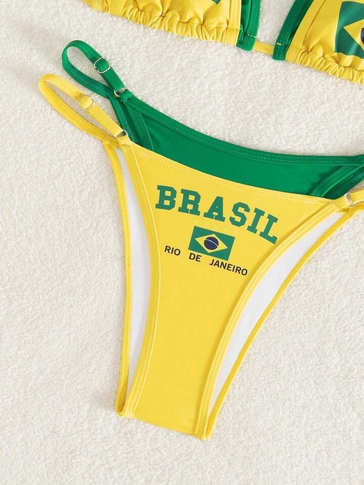 ブラジリアンビキニ　ブラジル柄　S　クリーニング済
