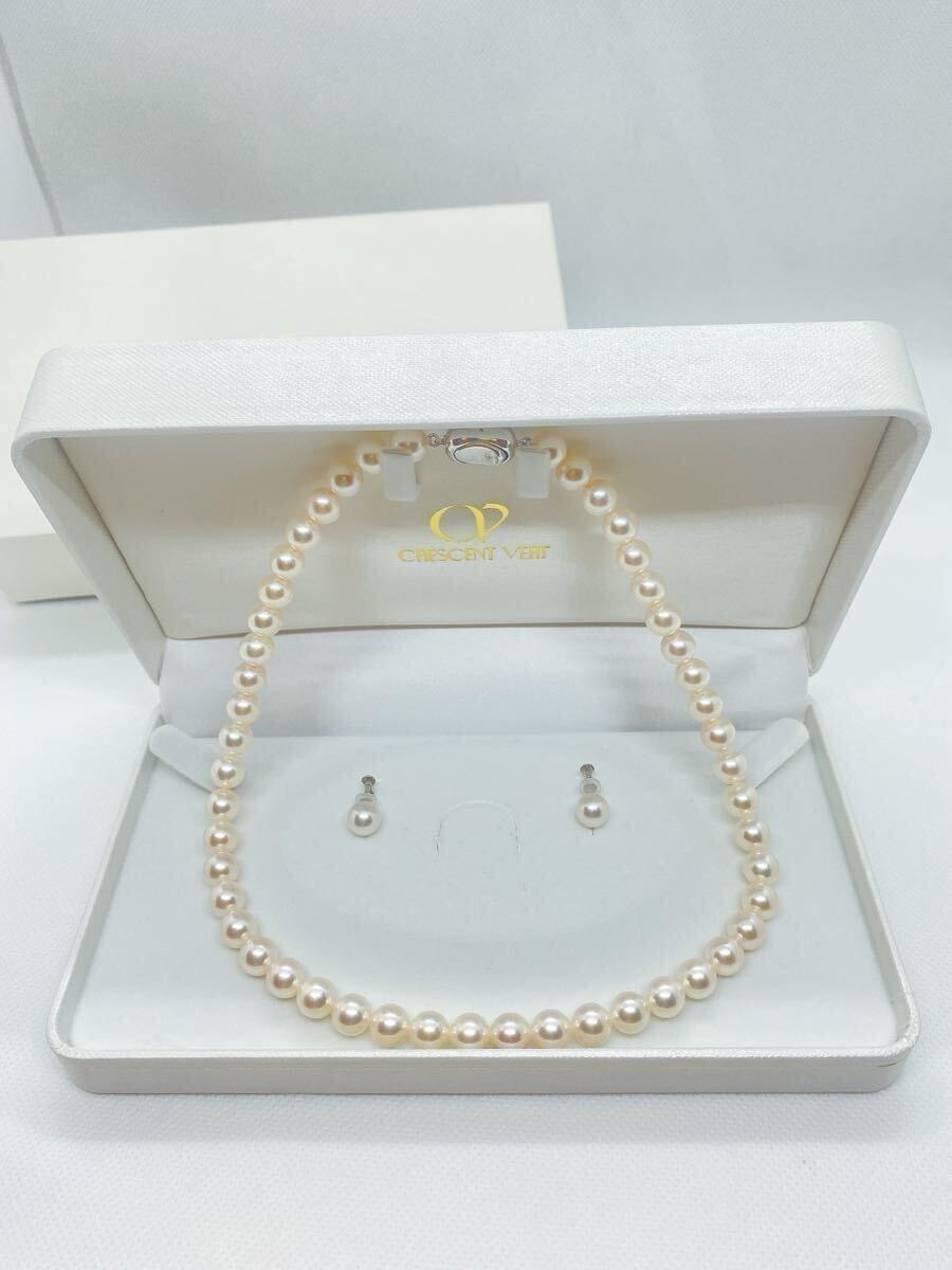 【テレビで話題】 美品】CRESCENT VERTクレサンベール パール ネックレス SILVER その他