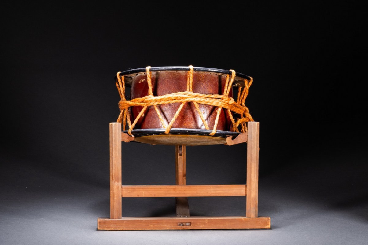 【善古堂】某有名オークション買入　明治～昭和時代物 鼓 太鼓 和歌 雅楽 和楽器 漆器　蒔絵 能楽 伝統(tǒng)蕓能 小唄 打楽器 古美術(shù)74S-246S02