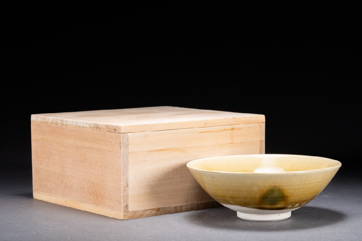 善古堂】美濃・織部焼「加藤忠」作 茶碗 茶煎道具 共箱 真作保証