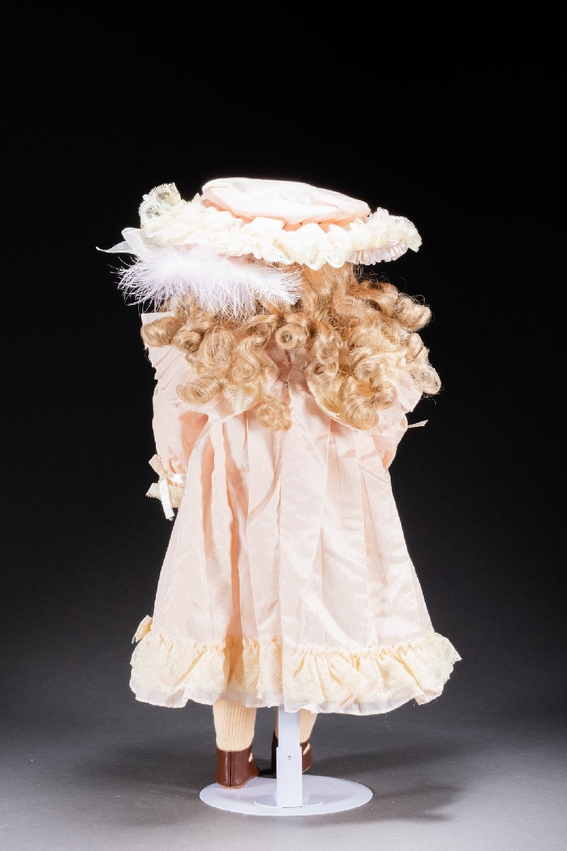 【善古堂】某有名オークション買入1880年代 ジュモー作 ロングフェイスジュモー 通し番號010體長58㎝ 鑑定書付き 共箱 本物保証 0125-71S12