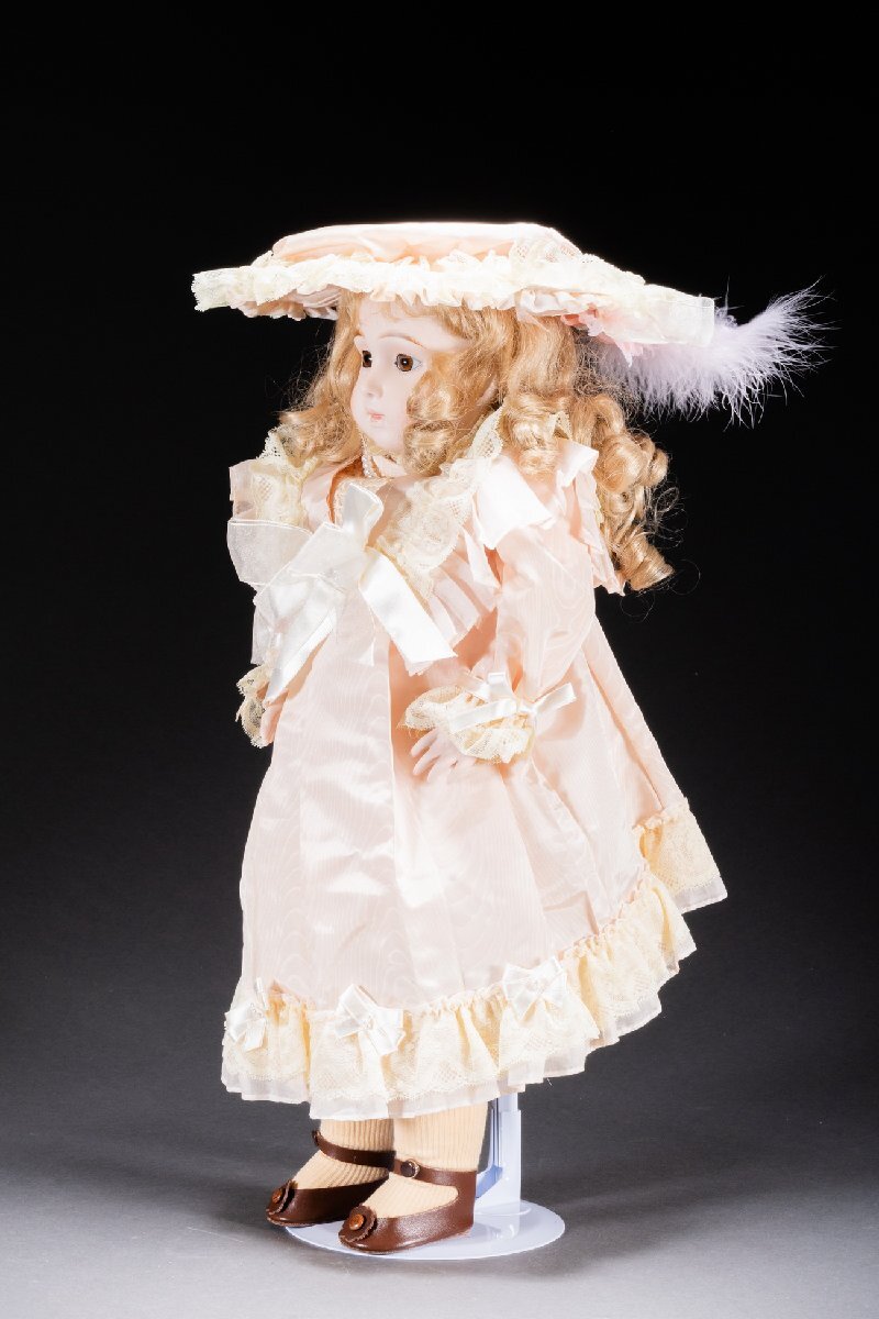 【善古堂】某有名オークション買入1880年代 ジュモー作 ロングフェイスジュモー 通し番號010體長58㎝ 鑑定書付き 共箱 本物保証 0125-71S12