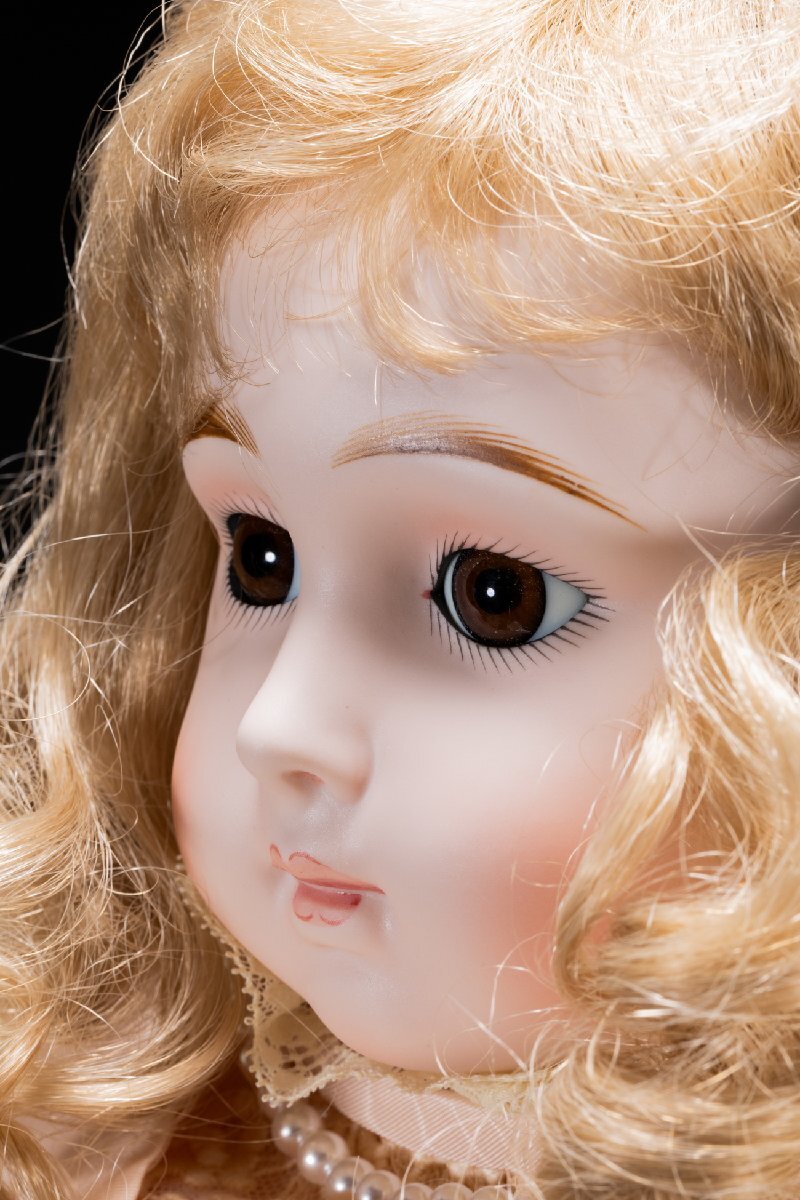 【善古堂】某有名オークション買入1880年代 ジュモー作 ロングフェイスジュモー 通し番號010體長58㎝ 鑑定書付き 共箱 本物保証 0125-71S12