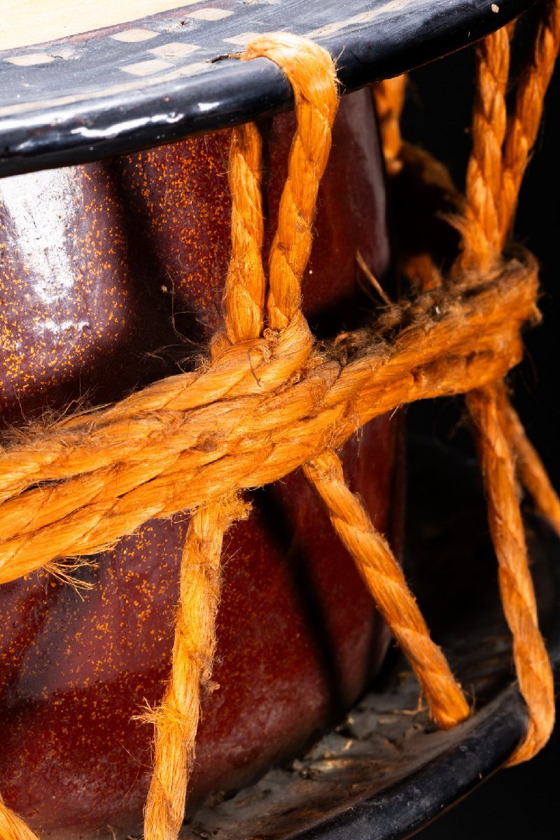 【善古堂】某有名オークション買入　明治～昭和時代物 鼓 太鼓 和歌 雅楽 和楽器 漆器　蒔絵 能楽 伝統(tǒng)蕓能 小唄 打楽器 古美術(shù)74S-246S02