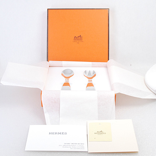 1円～売り切り/エルメス ダダ ベビー スプーン フォーク セット 925 スターリングシルバー ノンポリッシュ品【中古】(9547)