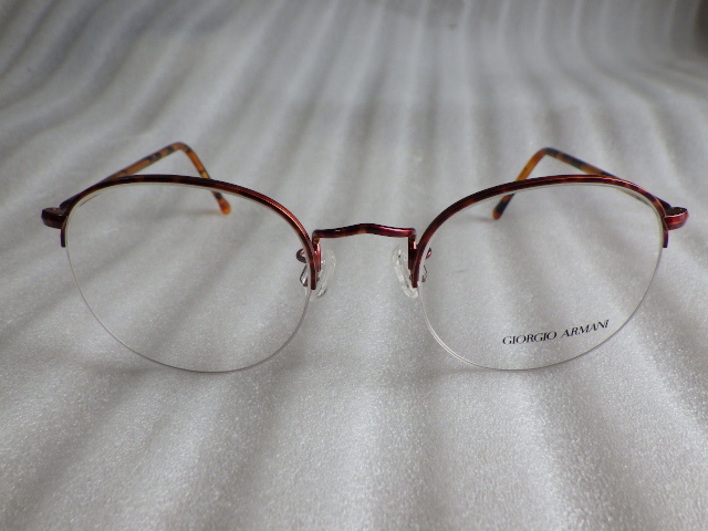 未使用　GIORGIO ARMANI　ジョルジオ?アルマーニ　142 756　50ｍｍ　ブラウン系　丸めがね　イタリア制　ｖ053115