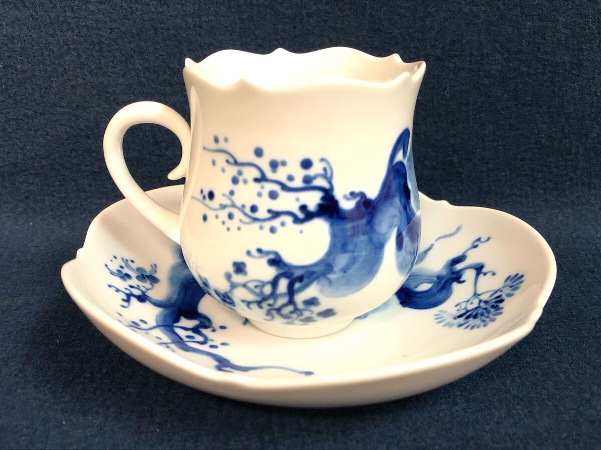 マイセン Meissen ブルーオーキッド 23582 コーヒーカップ＆ソーサー 150ml 中古 現(xiàn)狀品 