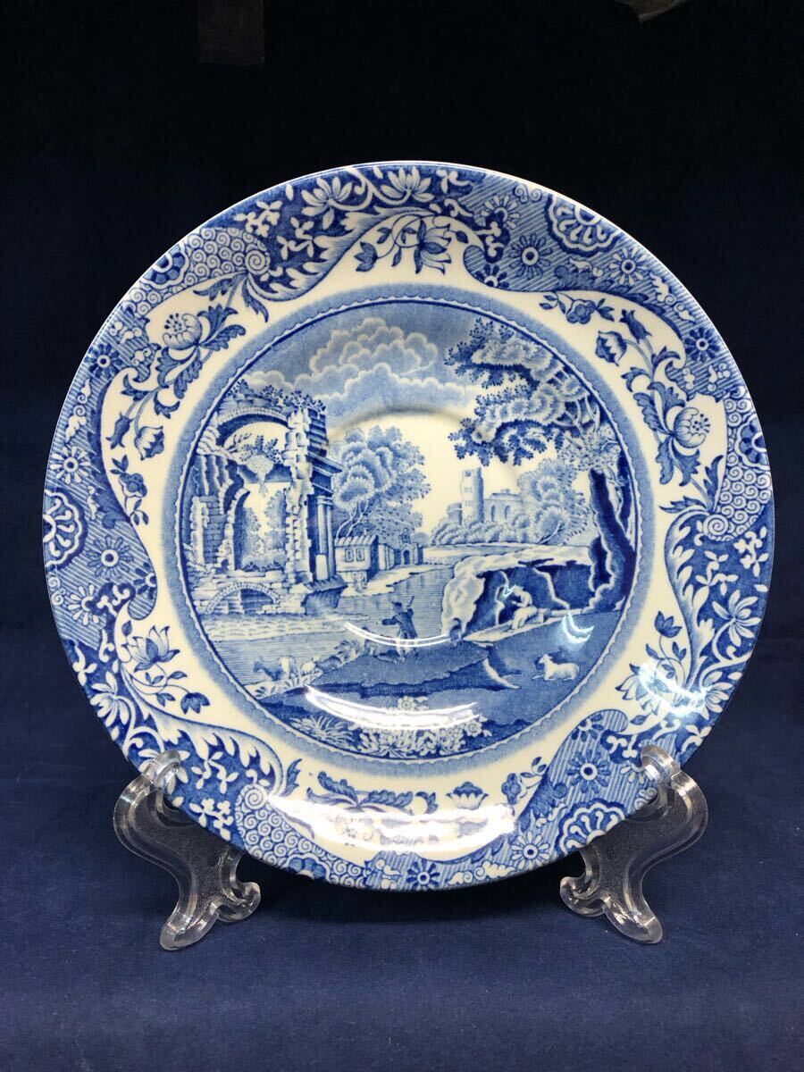 スポード Spode ブルーイタリアン ペア 2客 ティーカップ＆ソーサー 中古 保管品 現(xiàn)狀品