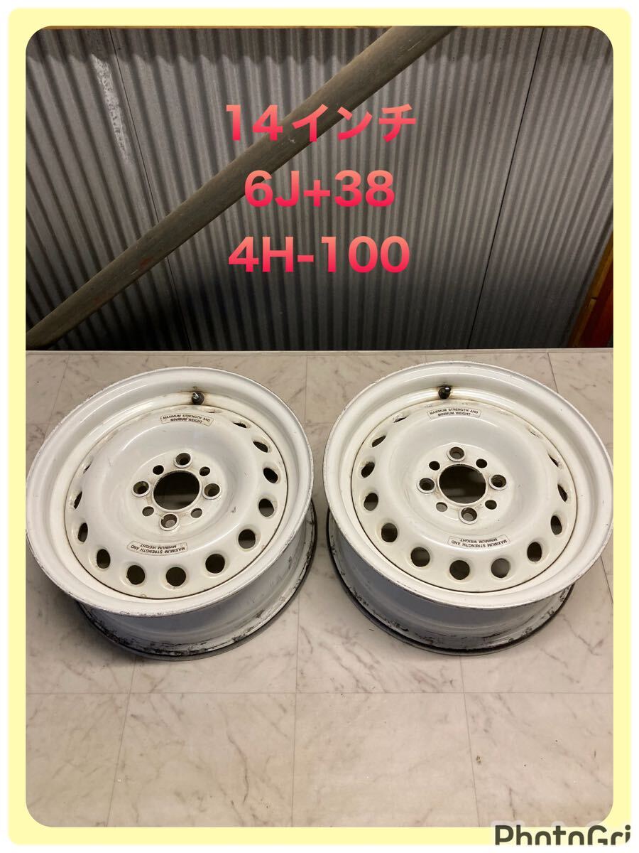 ★B★ BRIDGESTONE SUPERRAP ブリヂストン スーパーラップ 14インチ 14x6J+38 PCD100 4H 2本SET