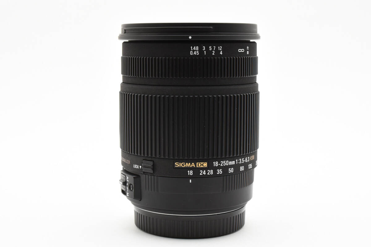 * прекрасный товар * рабочее состояние подтверждено *SIGMA 18-250mm 3.5-6.3 DC MACRO OS HSM Canon EF крепление линзы фильтр, передний и задний (до и после) колпак, линзы с капюшоном .