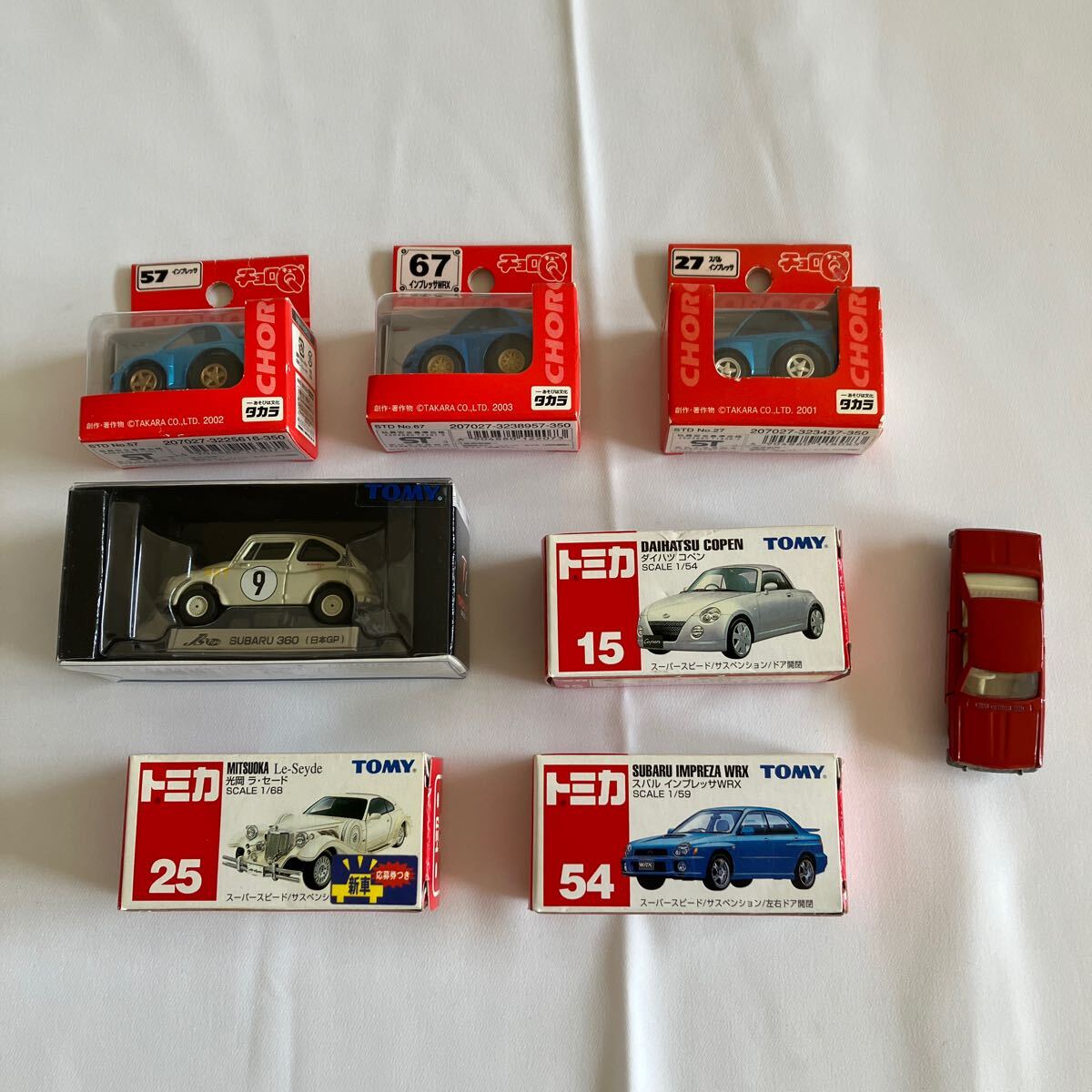 TOMICA トミカ チョロQ 8点セット SUBARU インプレッサWRX TOMICA トミカ チョロQ 8点セット SUBARU インプレッサWRX