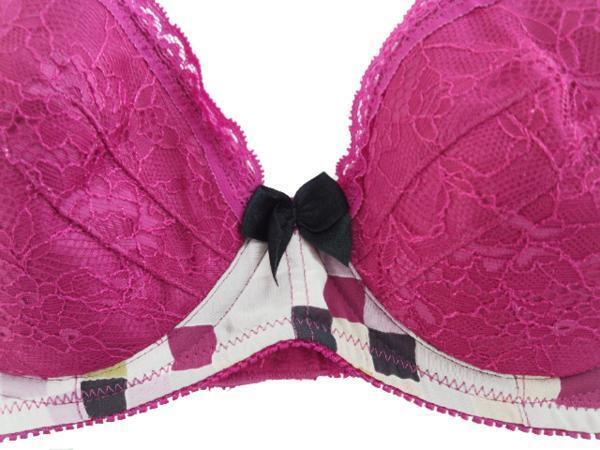 ブラジャー トリンプ Triumph スカーフプリントブラ 寄せて上げる 通気性 C75 ローズピンク 送料250円