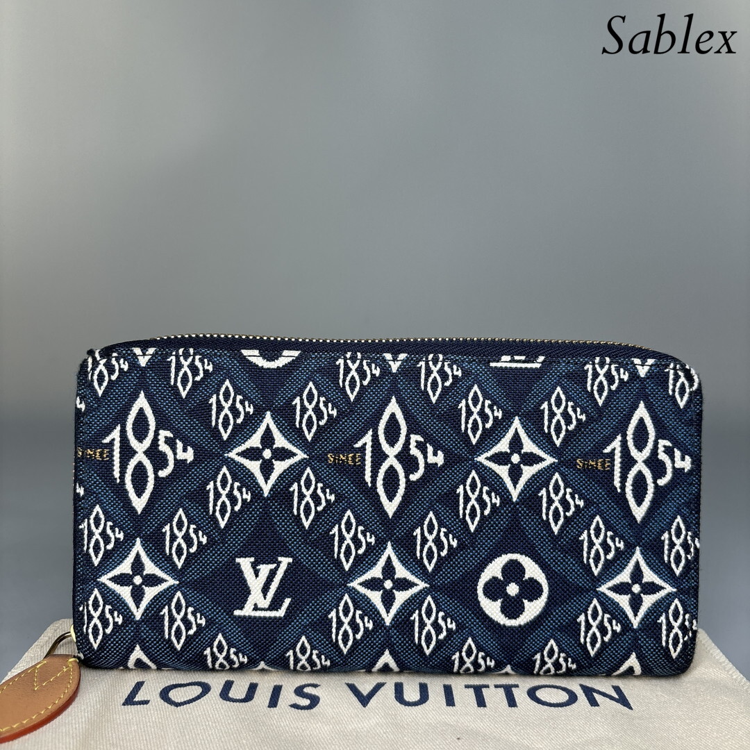 1円【超極美品/RFID】LOUIS VUITTON ルイヴィトン モノグラム ジャガード Since 1854 ジッピーウォレット M80212 長財(cái)布 メンズ 財(cái)布