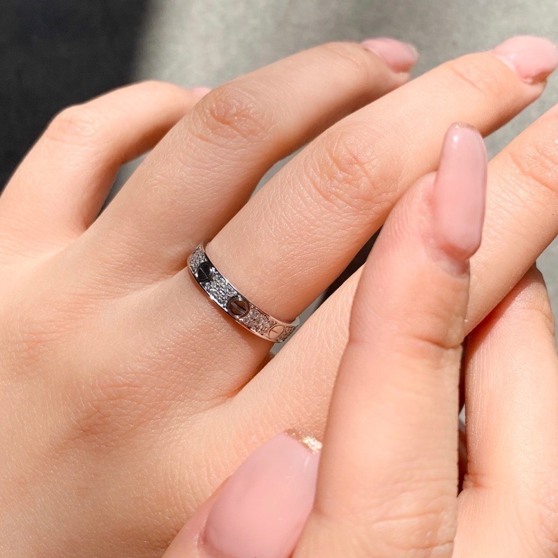 仕上済】カルティエ ミニラブリング 9号 WG ダイヤ 9 49 K18WG