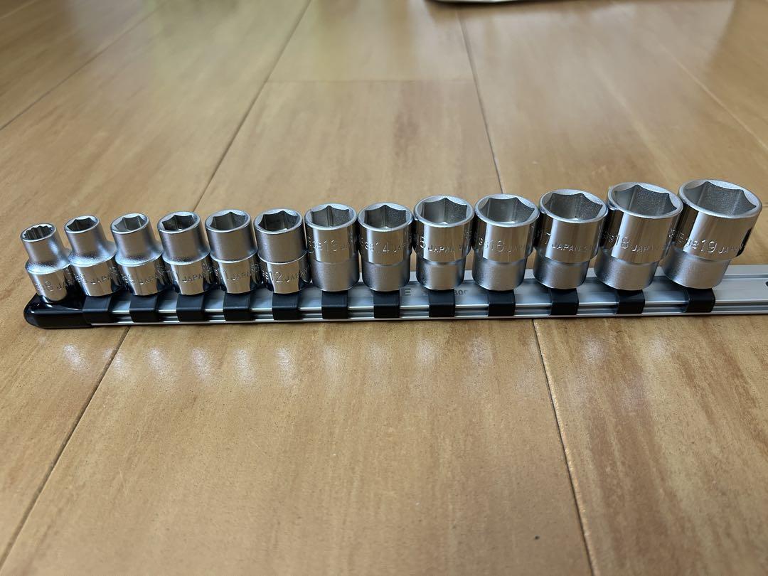 美品☆ TONE トネ ソケット セット 金屬制 工具箱 まとめ売 差込角9.5mm