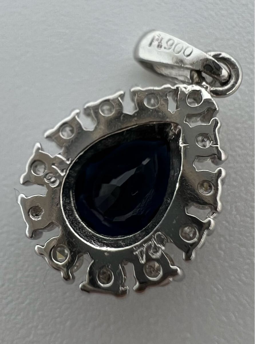 ファッションの トップ ペンダント Pt900 1円 サファイア ダイヤモンド 1.18ct サファイア