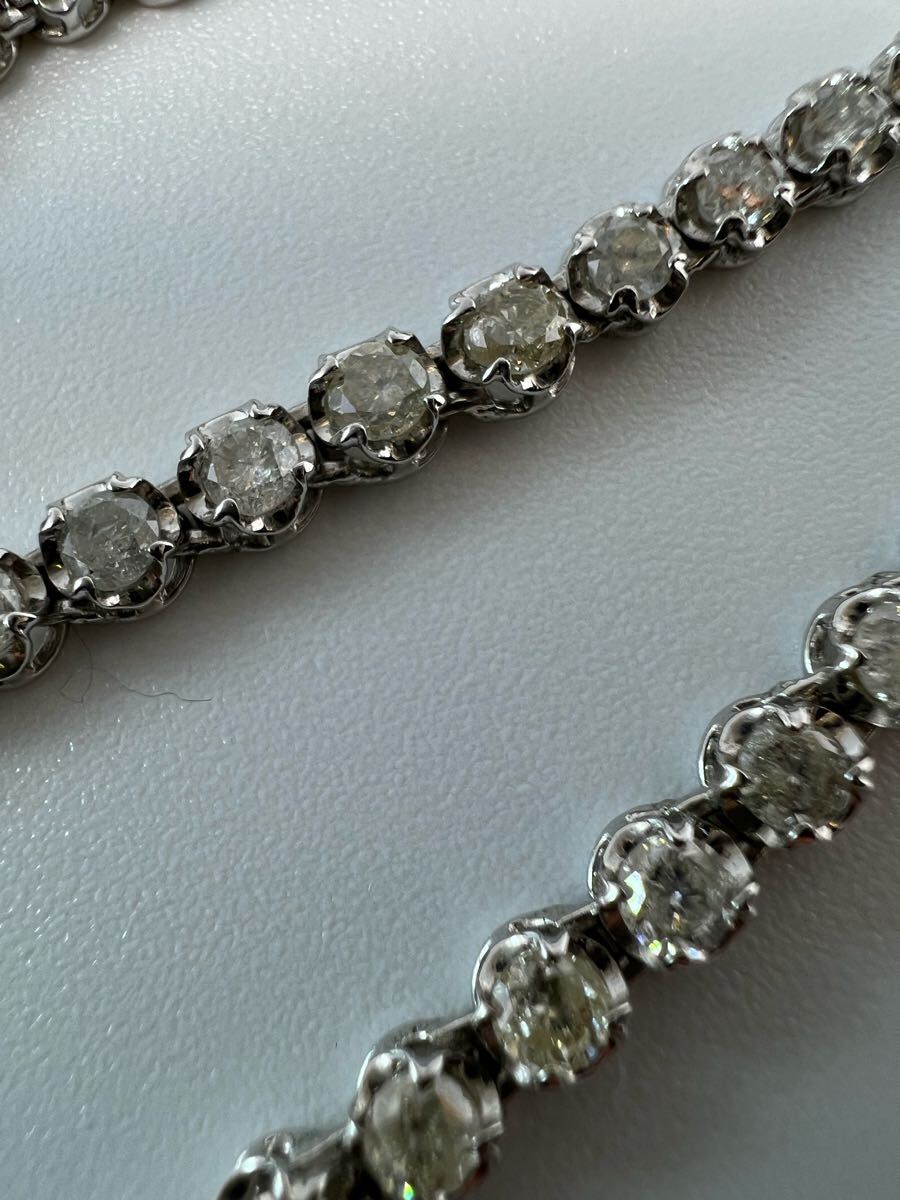 1円　K18WG テニスネックレス　ネックレス　ダイヤモンド　5ct 11.37g EG0303