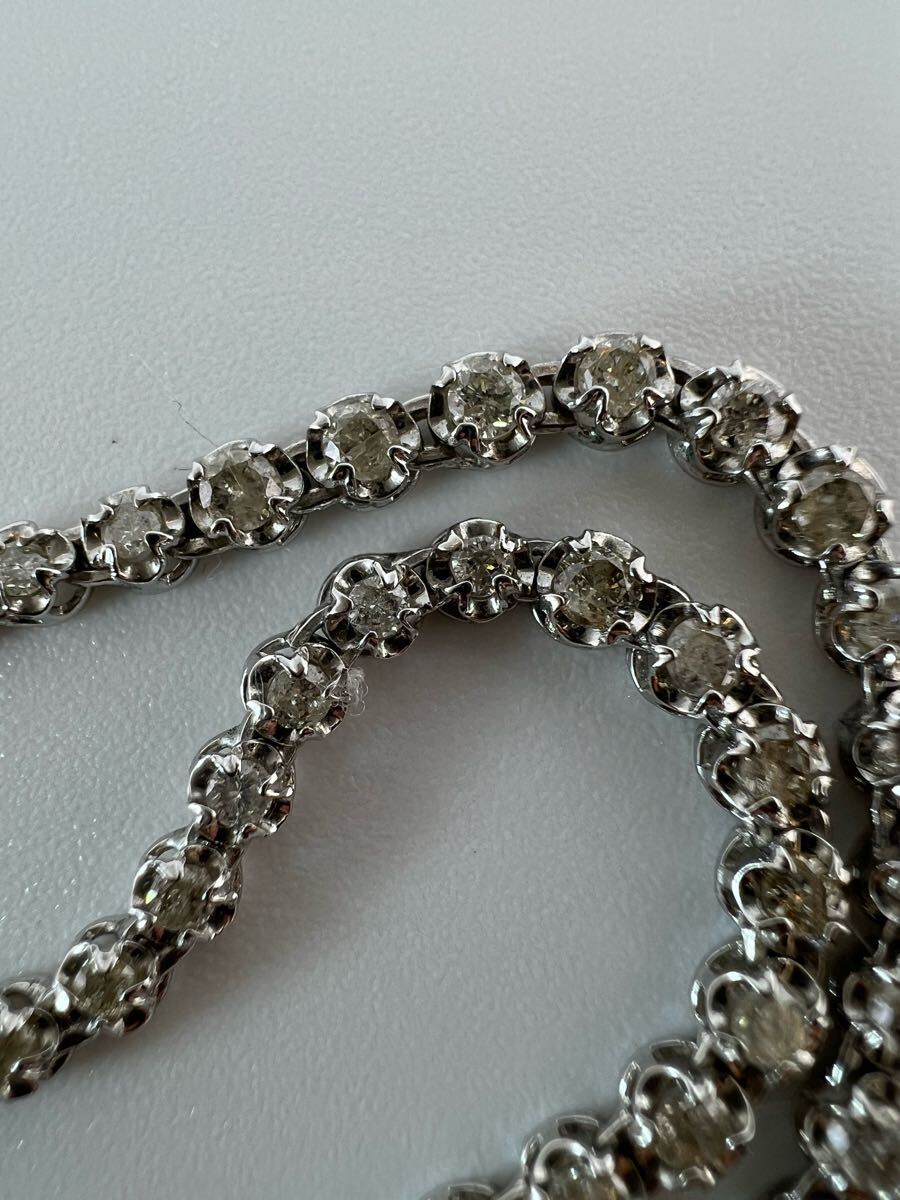 1円　K18WG テニスネックレス　ネックレス　ダイヤモンド　5ct 11.37g EG0303