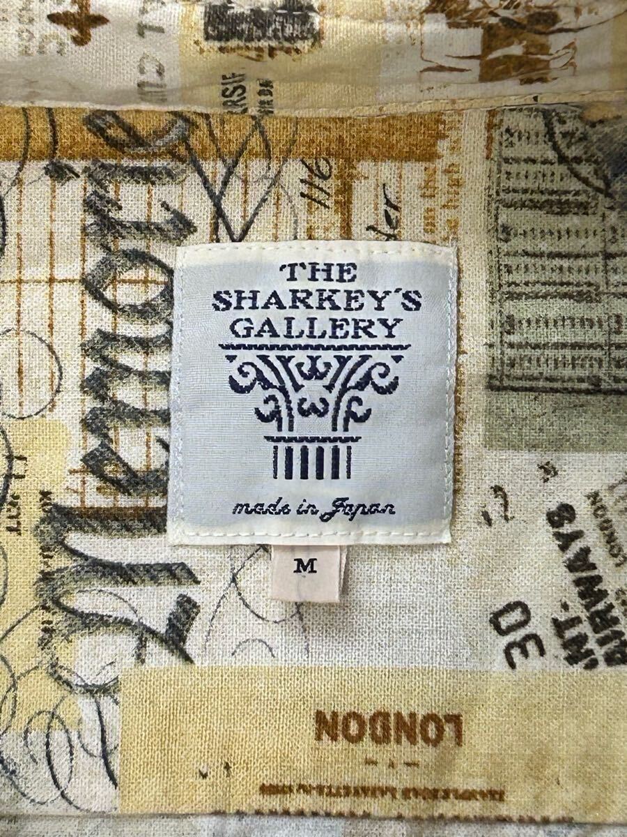 THE SHARKEY'S GALLERY ザシャーキーズギャラリー 5部袖 シャツ 柄物 サイズM 日本制 美品