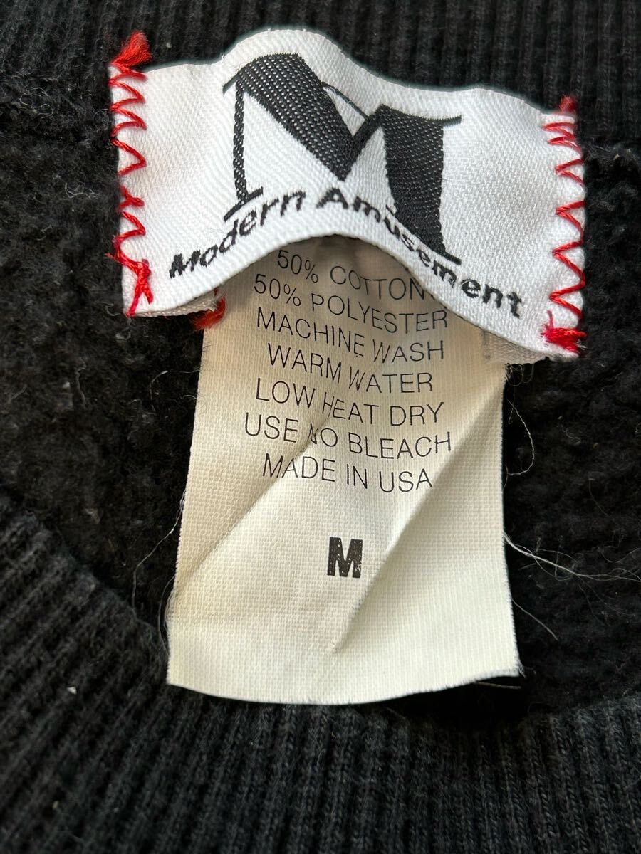 Modern Amusement モダンアミューズメント スウェット トレーナー ブラック サイズM 古着 アメリカ製_画像5