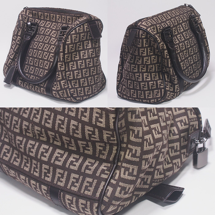 ◆ミウラ◆ フェンディ FENDI ズッキーノ ミニボストン ハンドバッグ