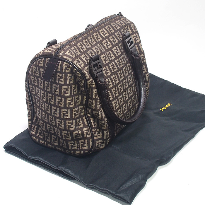 ◆ミウラ◆ フェンディ FENDI ズッキーノ ミニボストン ハンドバッグ